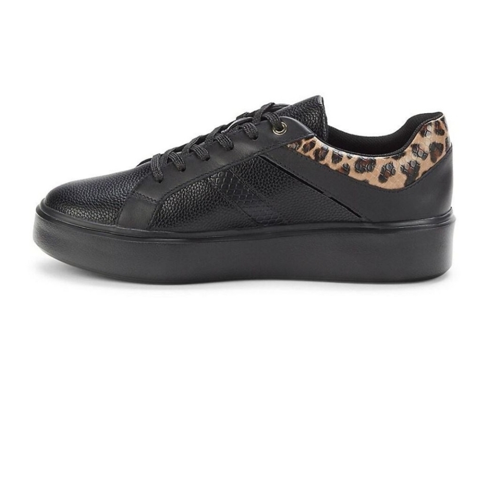 Geox black and leopard tennis shoes